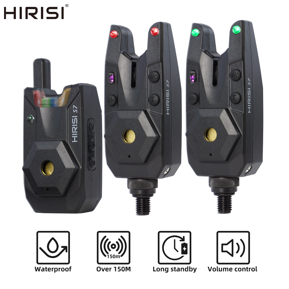 Fish Alarm - ชุดสัญญาณเตือนตกปลาคาร์พ Hirisi กันน้ำ พร้อมตัวบอกสัญญาณการกัดเบ็ด อุปกรณ์ตกปลาคาร์พ ชุด