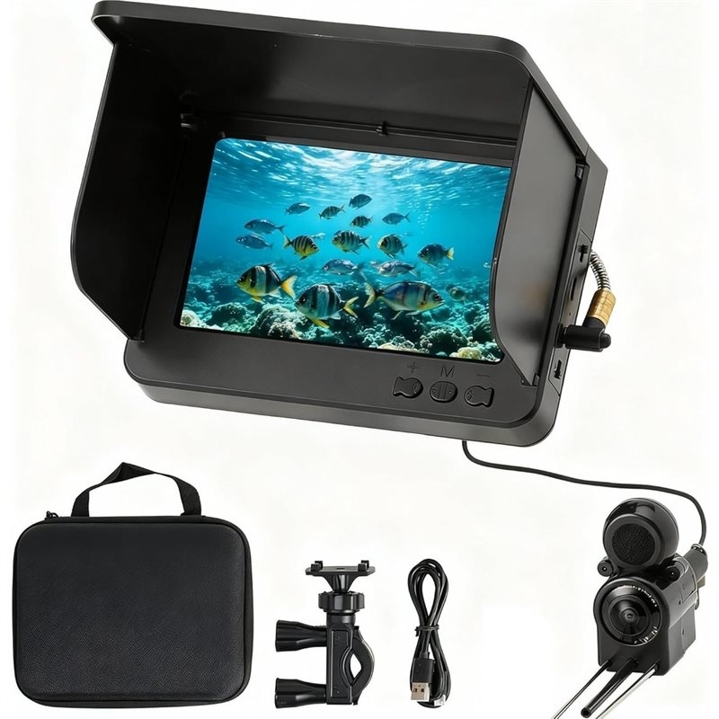 Fish Finder Portable - กล้องค้นหาปลาใต้น้ำ AA90-US Plug:220 ° เลนส์มุมกว้าง/เครื่องหาปลาแบบพกพาสำหรับทะเล/ทะเลสาบ/เรือ/เรือคายัค