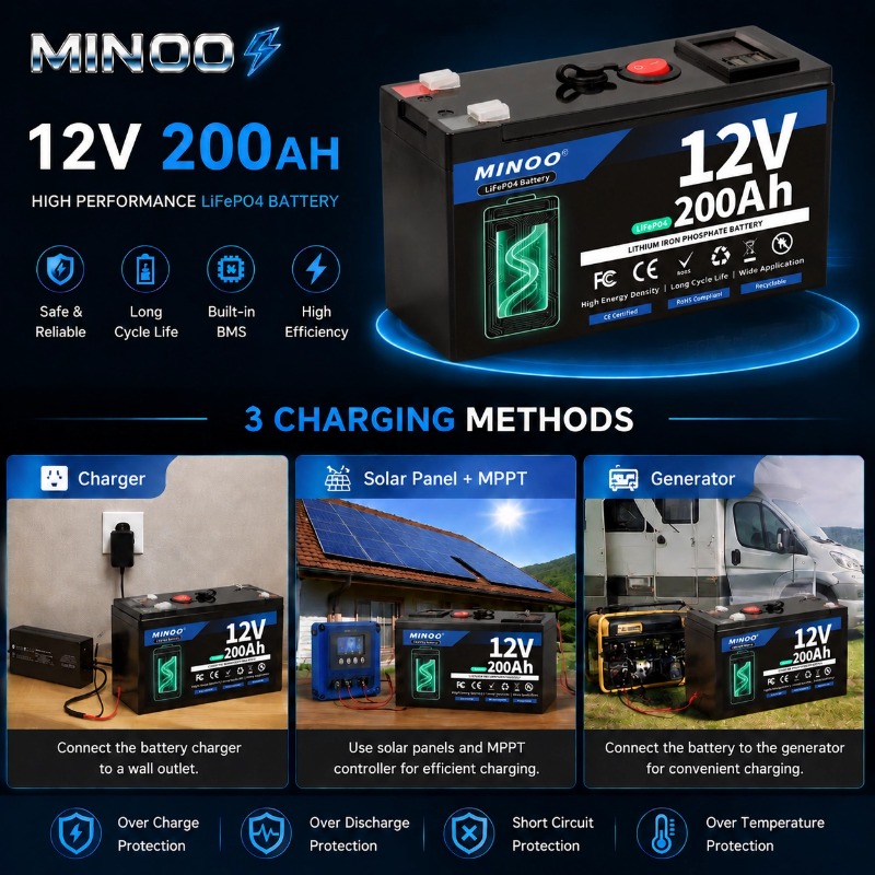 แบตเตอรี่ LiFePO4 12V 200Ah แบ - Fish Finder Charger บทวิจารณ์และราคา