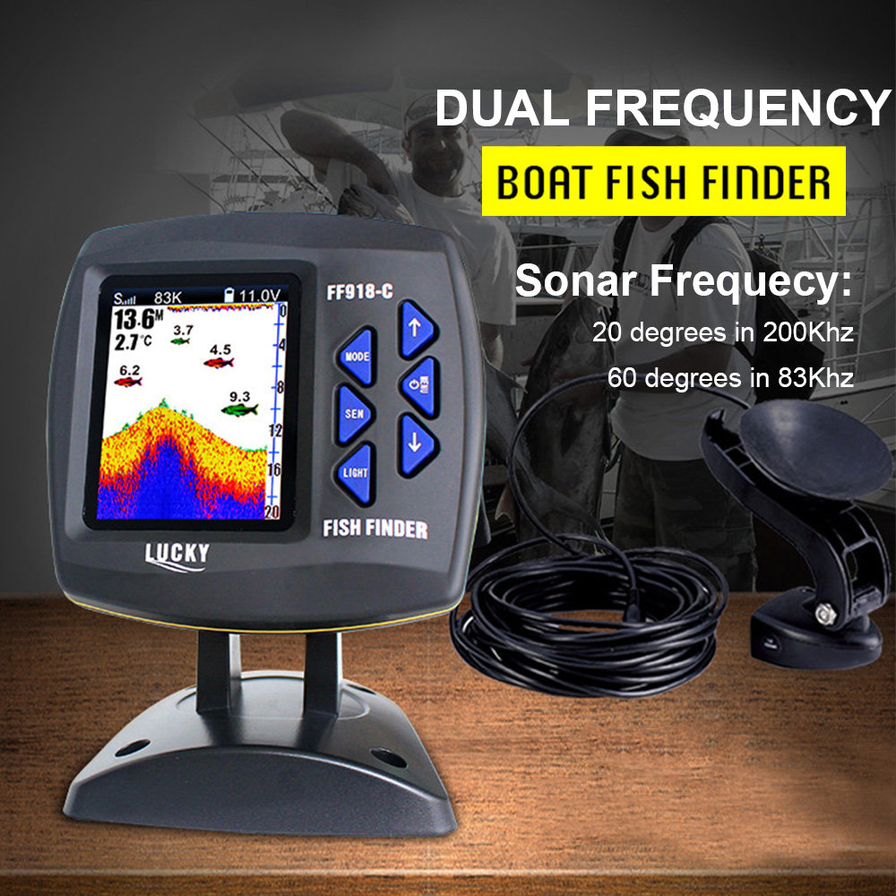 หน้าจอสี FF918-C100DS แบบมีสาย - Fish Finder Cable บทวิจารณ์และราคา